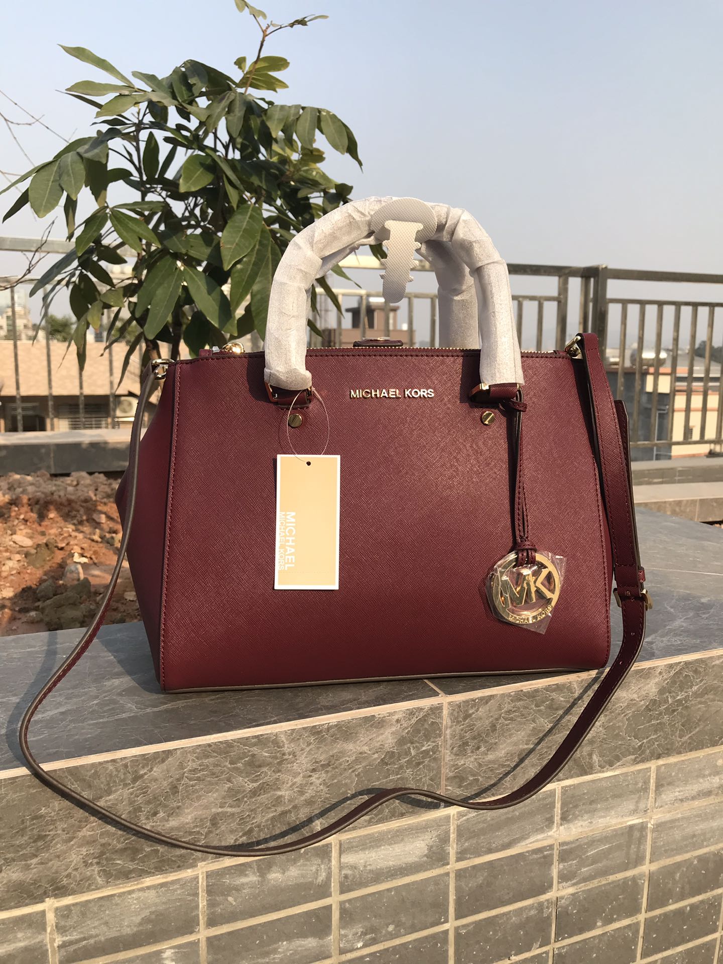 Michael Kors MK纯原中号双拉 杀手包 款 十字纹牛皮 （手提 单肩 斜挎）均可
