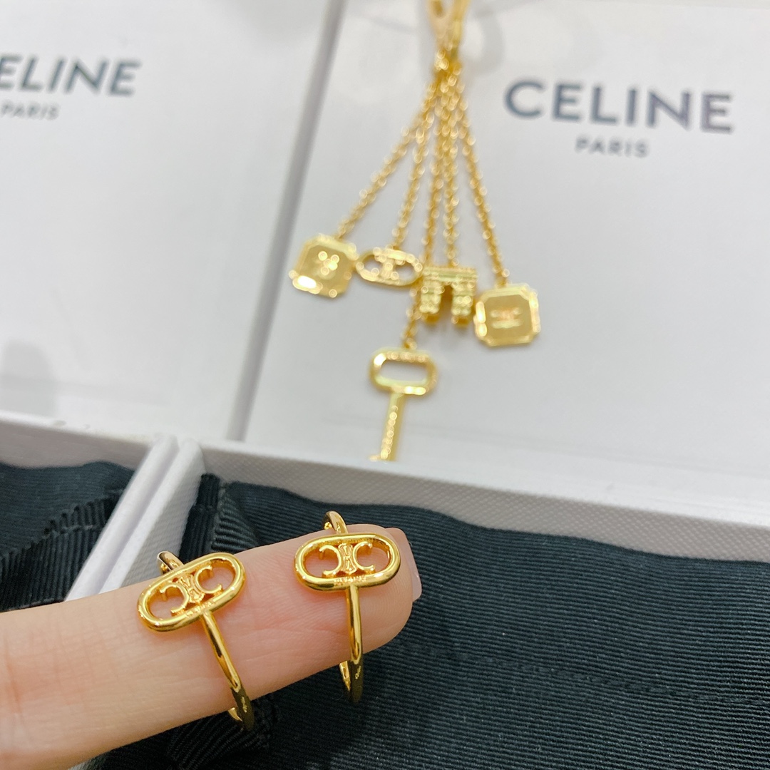 NO:106178,In stock CEL!NE Arc de Triomphe Jewelry Necklace 11170 Earring 11120, jewelry fine, celine, necklace19860909现货即发 CEL!NE 赛琳 凯旋门首饰 项链11170 耳圈11120,饰品精品,celine,necklace,Jewelry