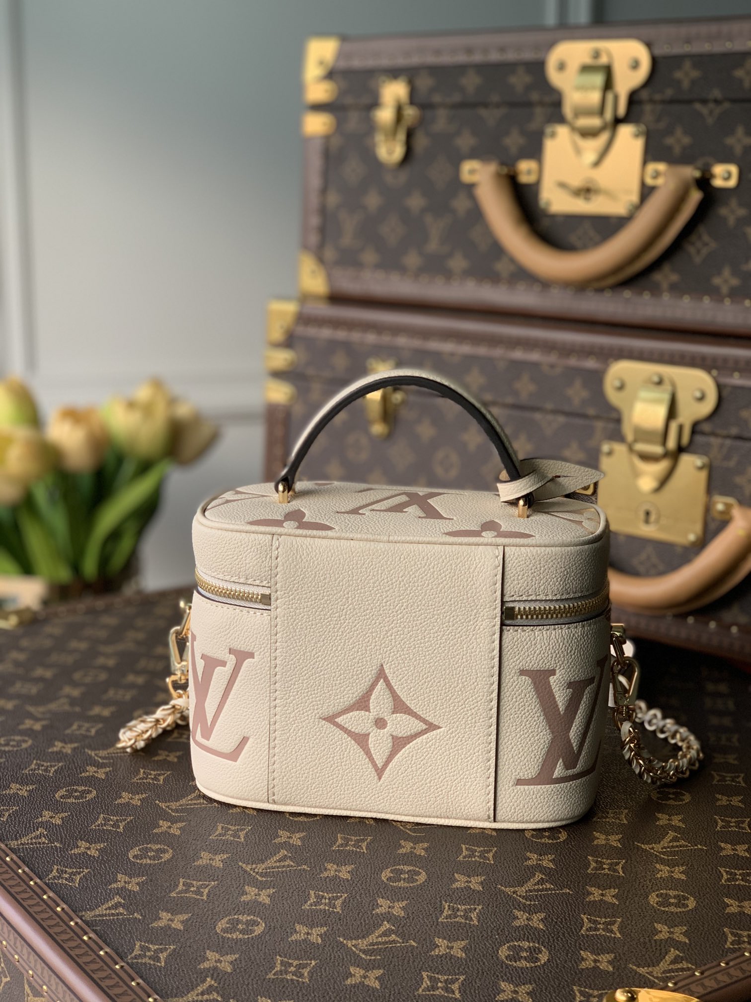 Louis Vuitton LV Vanity PM 化妆包 M45599奶白色