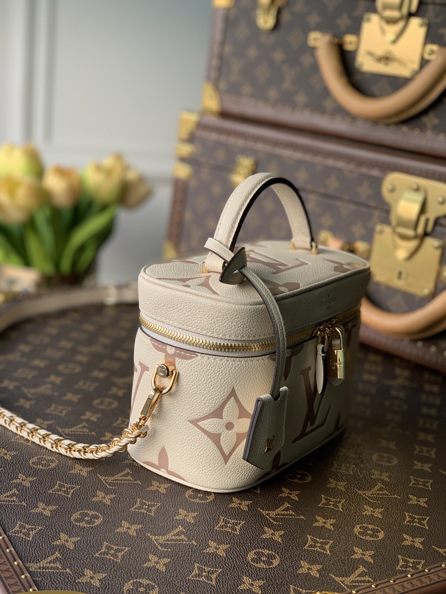 Louis Vuitton LV Vanity PM 化妆包 M45599奶白色
