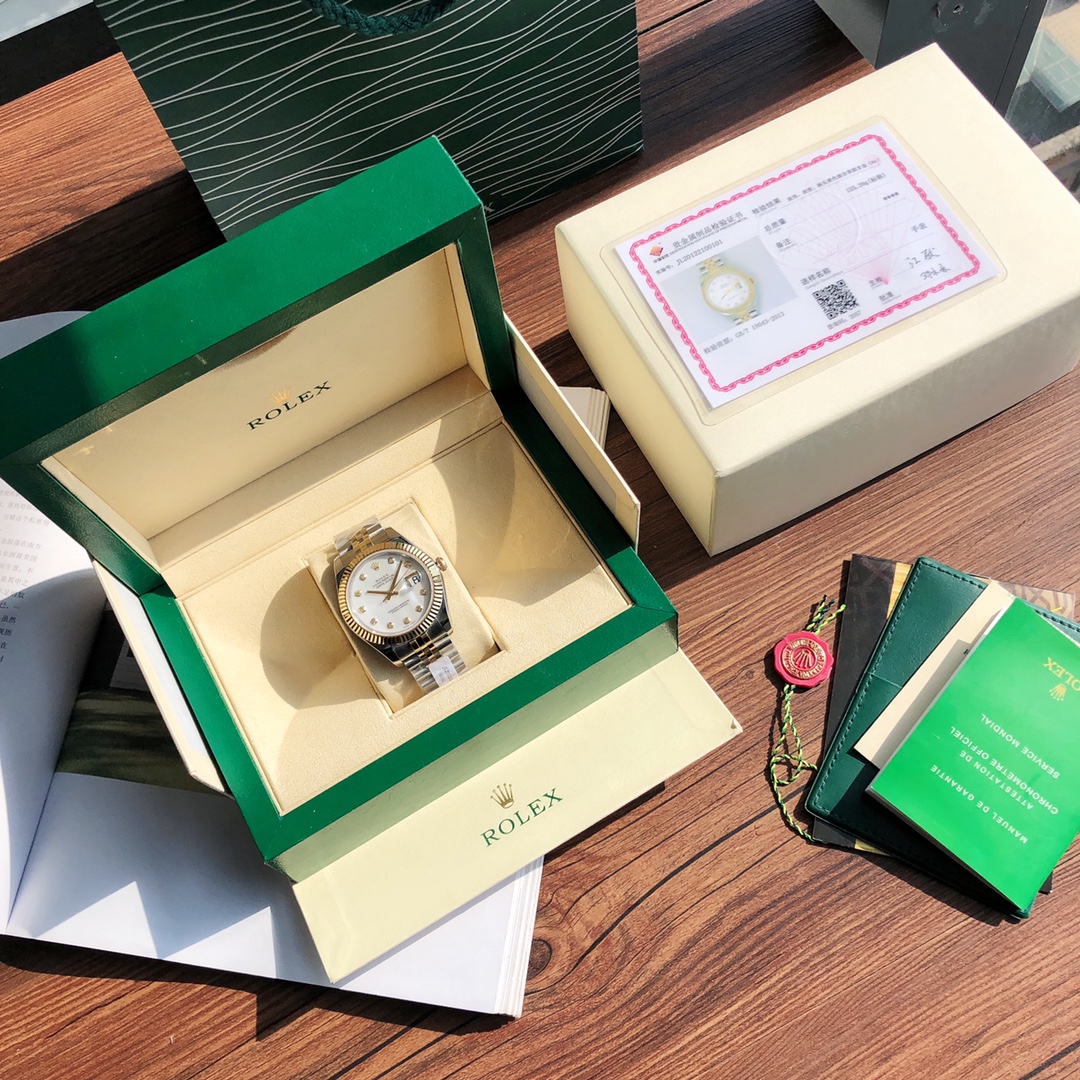 ¡Exclusiva caja del primer lote ROLEX- Rolex Datejust! Talla perfecta para hombre de 41mm. Paquete de oro genuino de 18…
