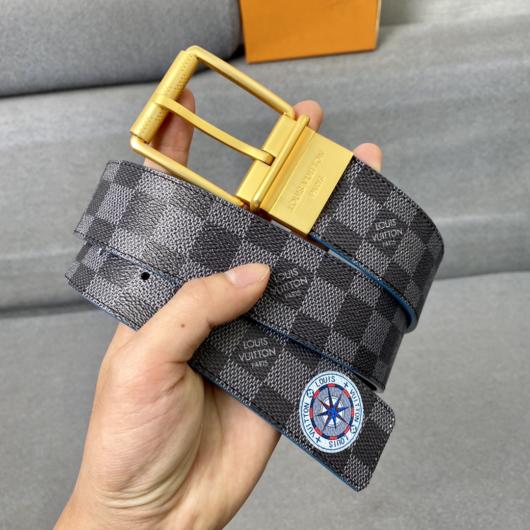 Louis Vuitton Belts Printing Canvas Cowhide