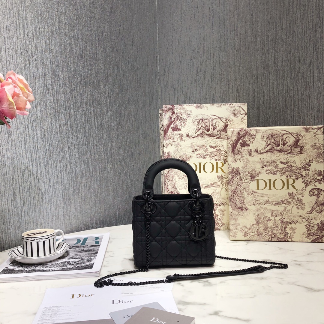 Dior AAA+
 Bags Handbags Luxury 7 Star Replica
 Black Cowhide Lady