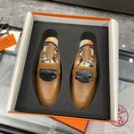 Hermes Kelly Designer
 Shoes Half Slippers Printing Calfskin Cowhide Genuine Leather