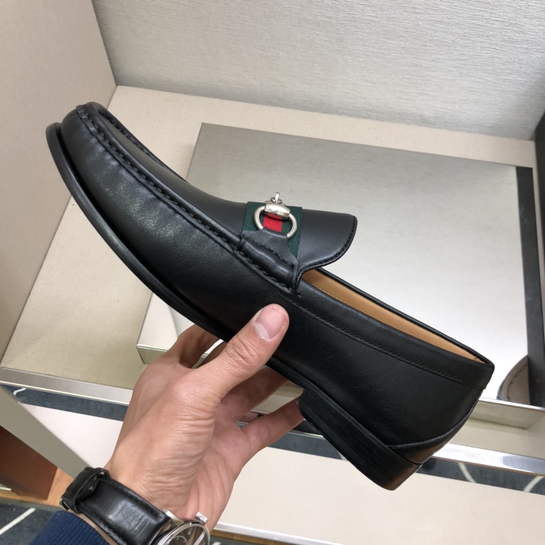 Gucci Men's Black Leather Horsebit Loafers Business Dress Shoes 9 i1611203839 188 7