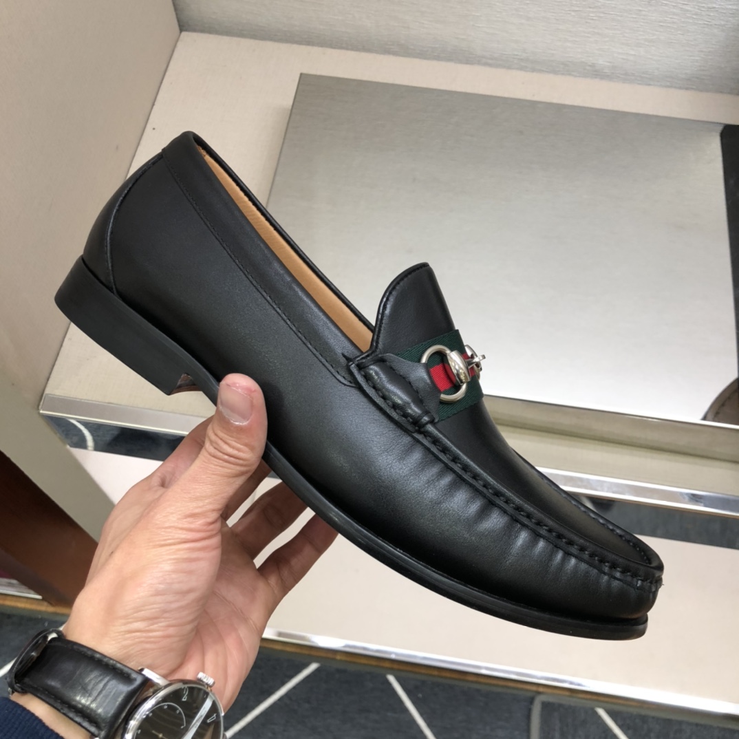 Gucci Men's Black Leather Horsebit Loafers Business Dress Shoes 5 i1611203839 3050 3