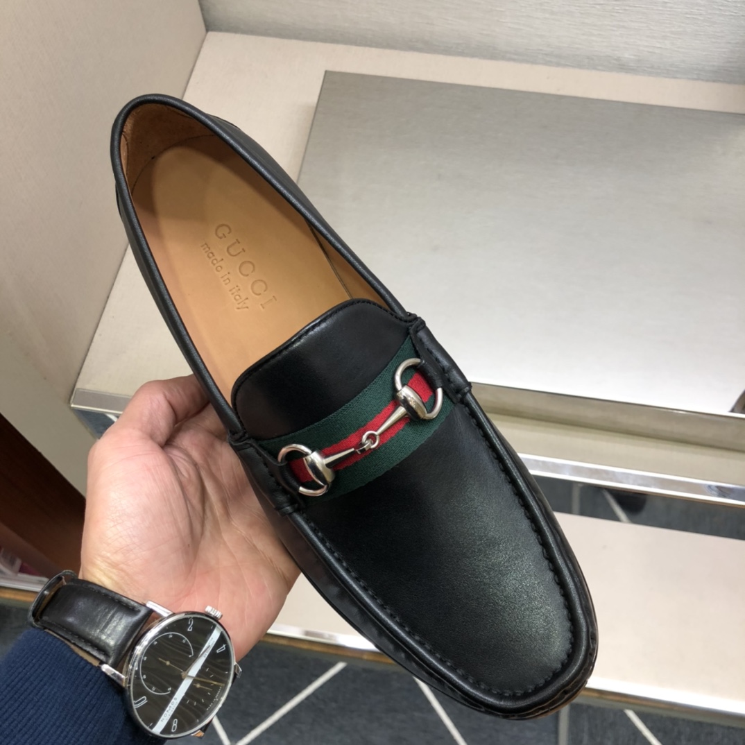 Gucci Men's Black Leather Horsebit Loafers Business Dress Shoes 6 i1611203839 515 4