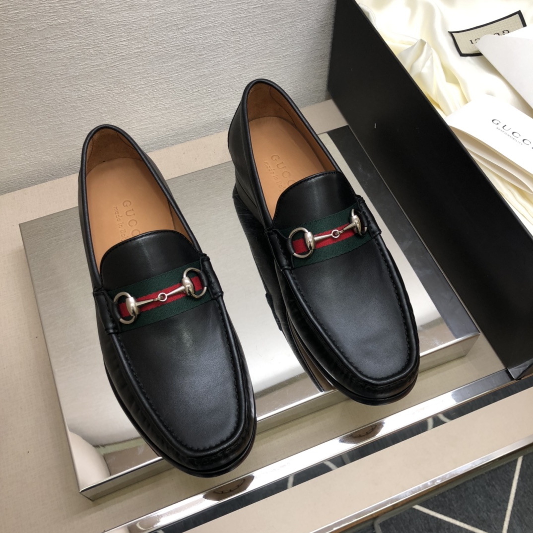 Gucci Men's Black Leather Horsebit Loafers Business Dress Shoes 2 i1611203839 6847 0