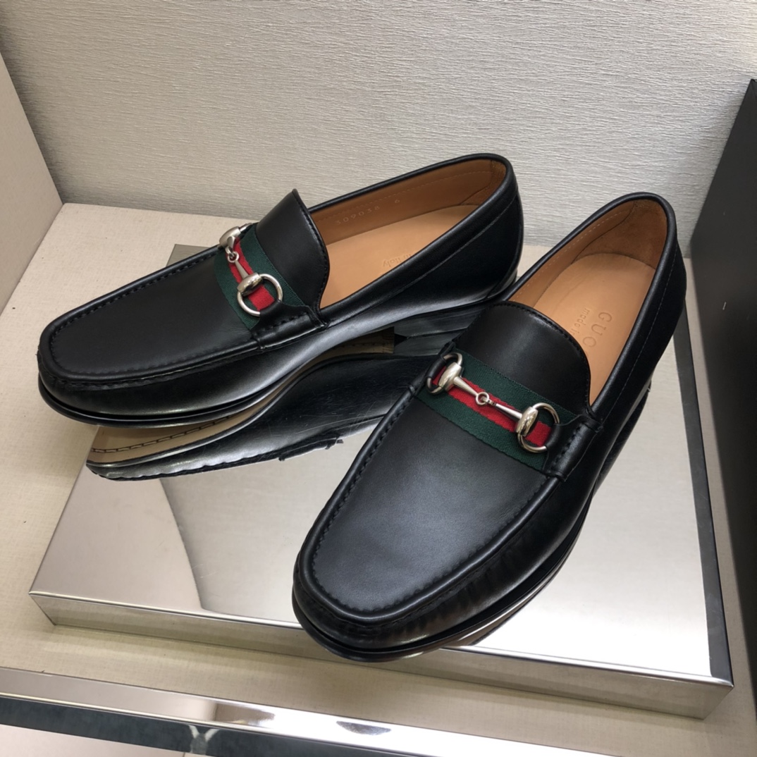 Gucci Men's Black Leather Horsebit Loafers Business Dress Shoes 3 i1611203839 9306 1