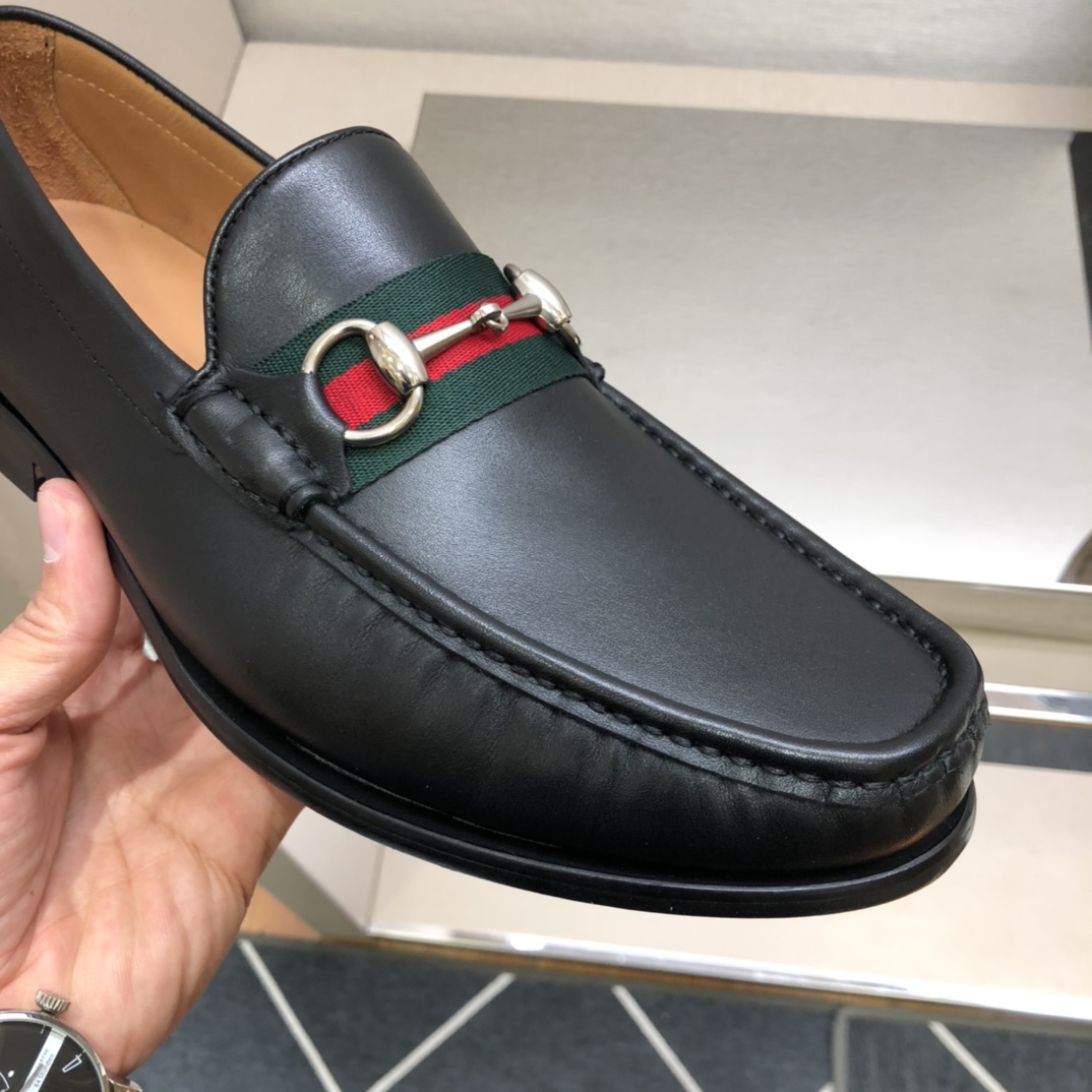 Gucci Men's Black Leather Horsebit Loafers Business Dress Shoes 7 i1611203839 9958 5
