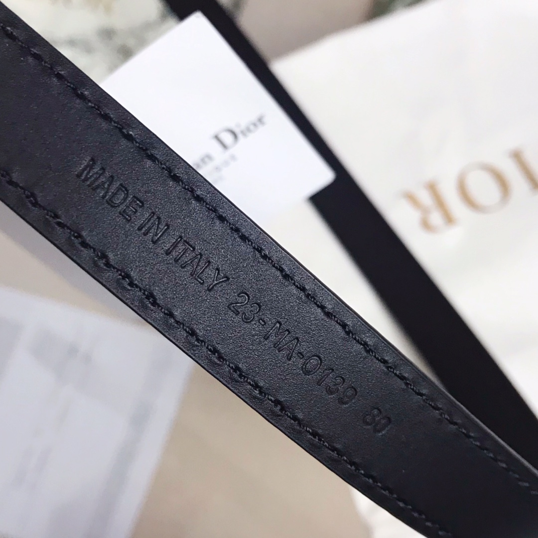 迪奥渠道货热门款！100％渠道订单 带身宽度2.0“D-Fence”小牛皮配复古金属“DIOR”标志。皮