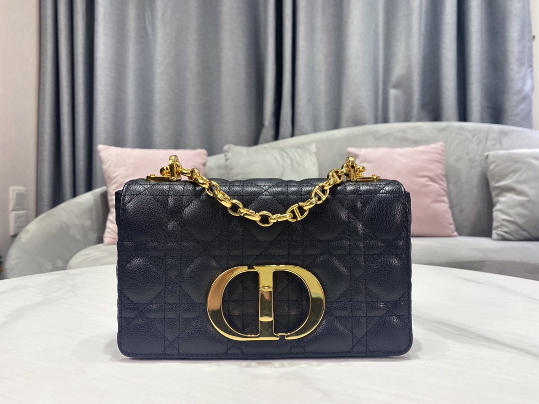Dior Caro Online
 Bags Handbags Black Blue Gold Sky Embroidery Vintage Cowhide