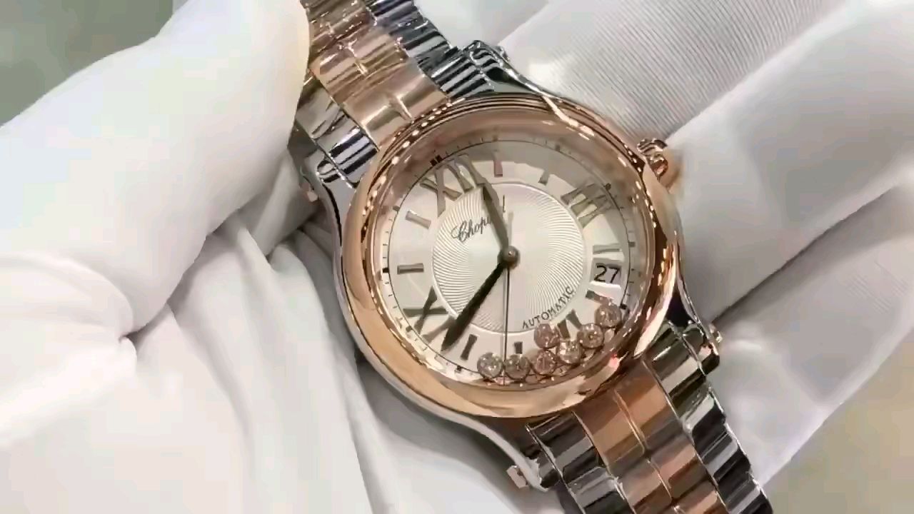 Chopard 萧邦快乐钻间金钢带女表视频欣赏