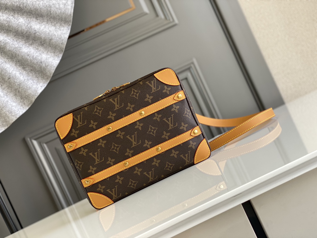 Louis Vuitton LV Soft Trunk Messenger Bags Monogram Canvas Cowhide Mini M68494