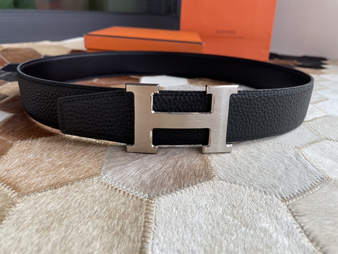 Hermes爱马仕男士双面皮腰带38