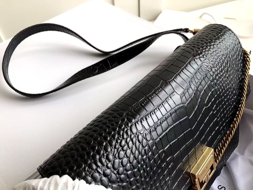 纪梵希GV3牛皮鳄鱼纹拼中号size:28.5x18x8cmGivenchyBag法国代购级别巴黎走秀新