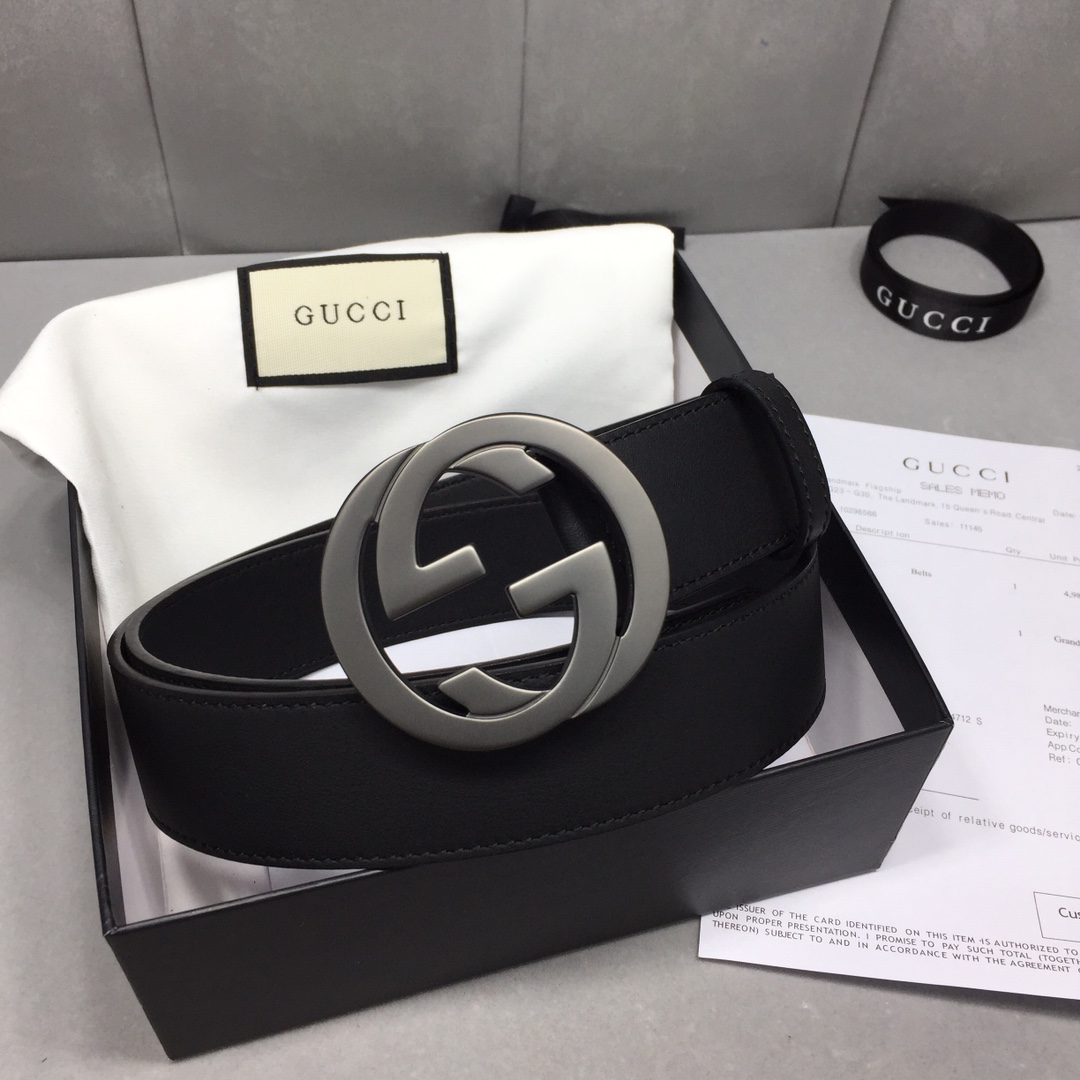 配全套包装礼盒GUCCI修长真皮腰带