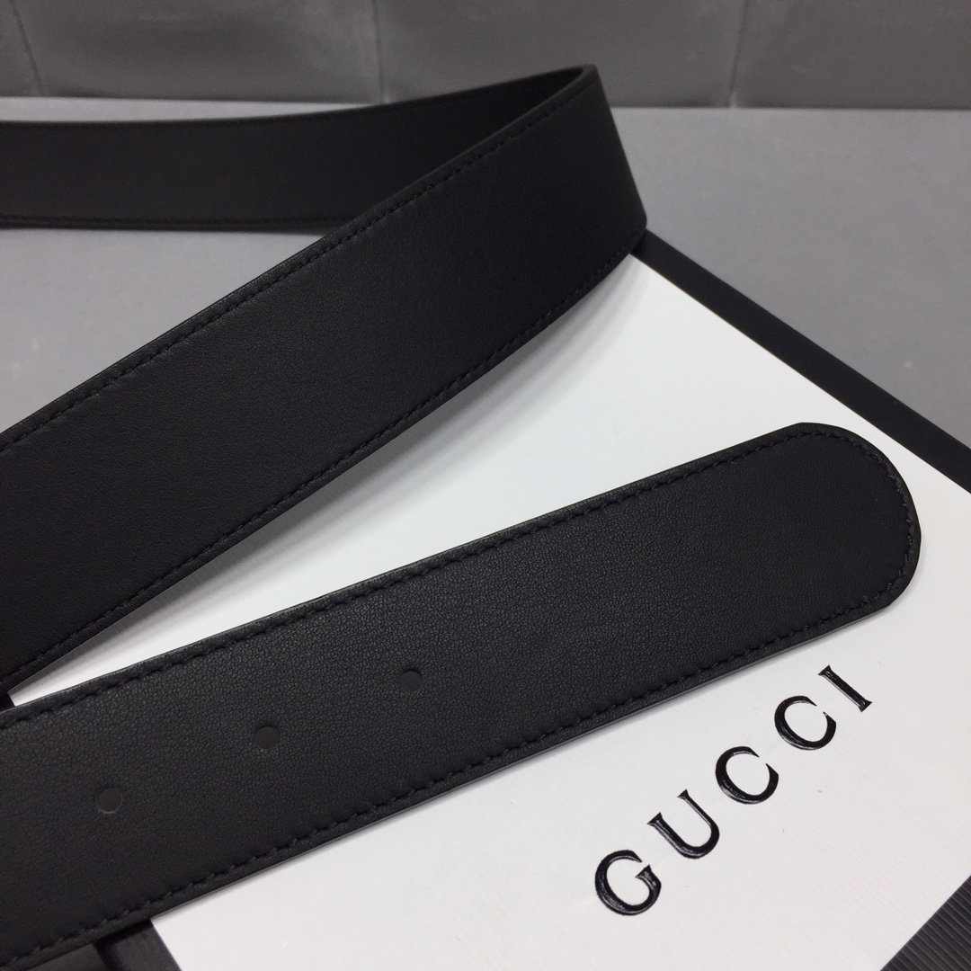 配全套包装礼盒GUCCI修长真皮腰带