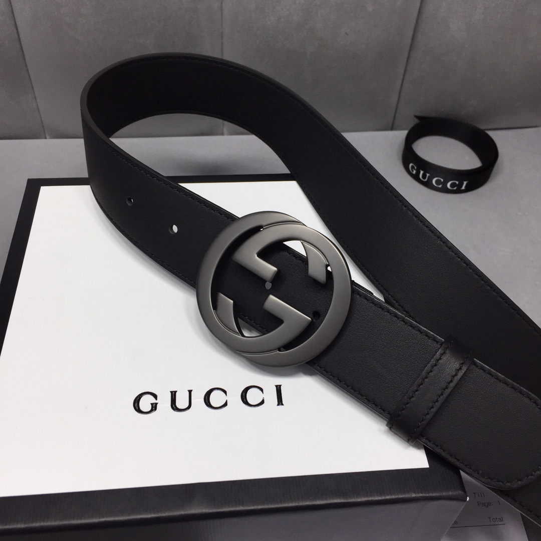 配全套包装礼盒GUCCI修长真皮腰带