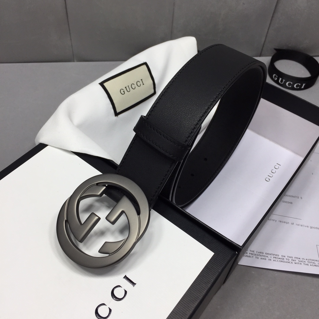 配全套包装礼盒GUCCI修长真皮腰带