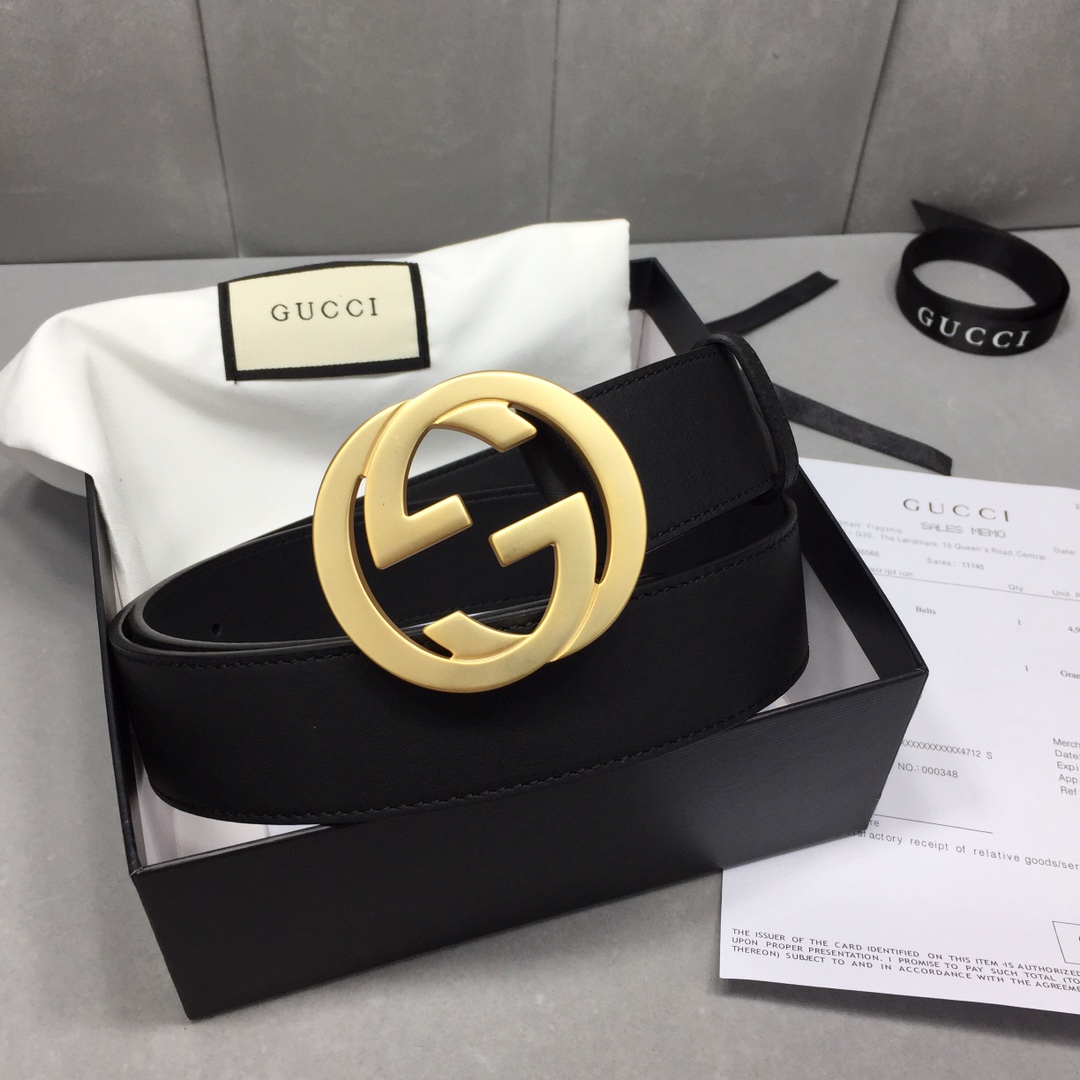 配全套包装礼盒GUCCI修长真皮腰带