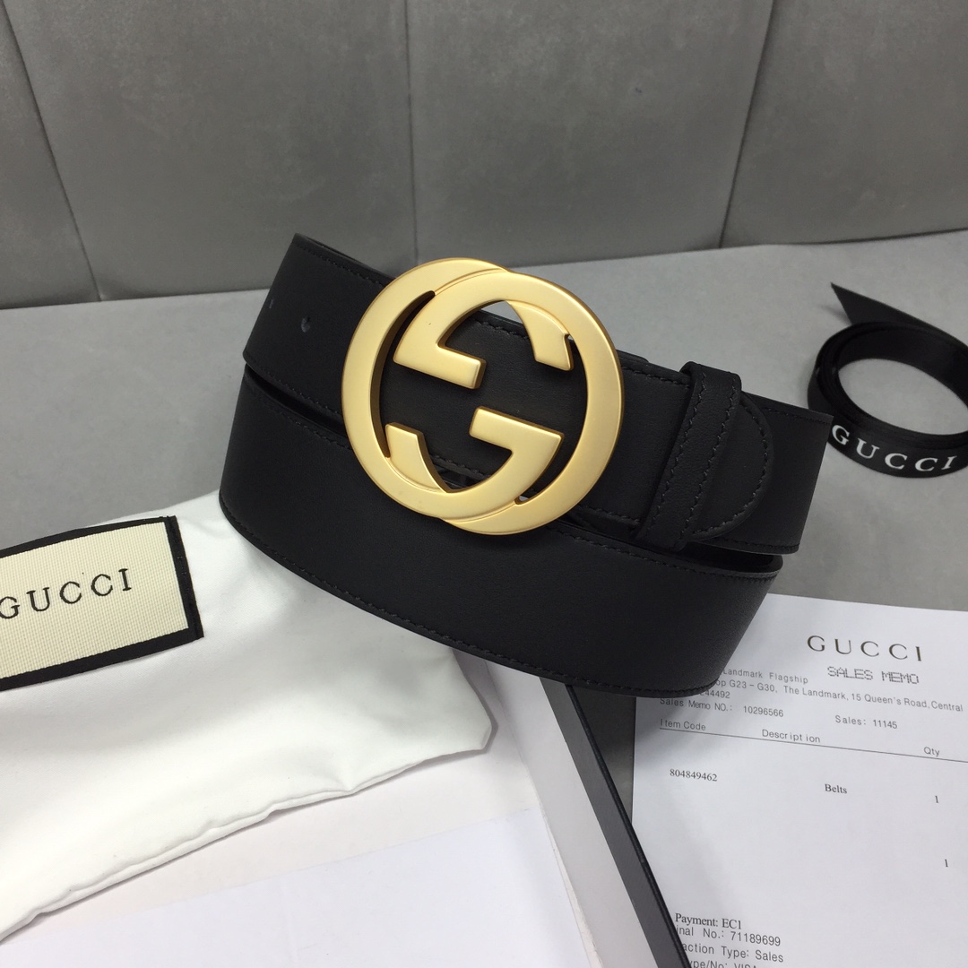 配全套包装礼盒GUCCI修长真皮腰带
