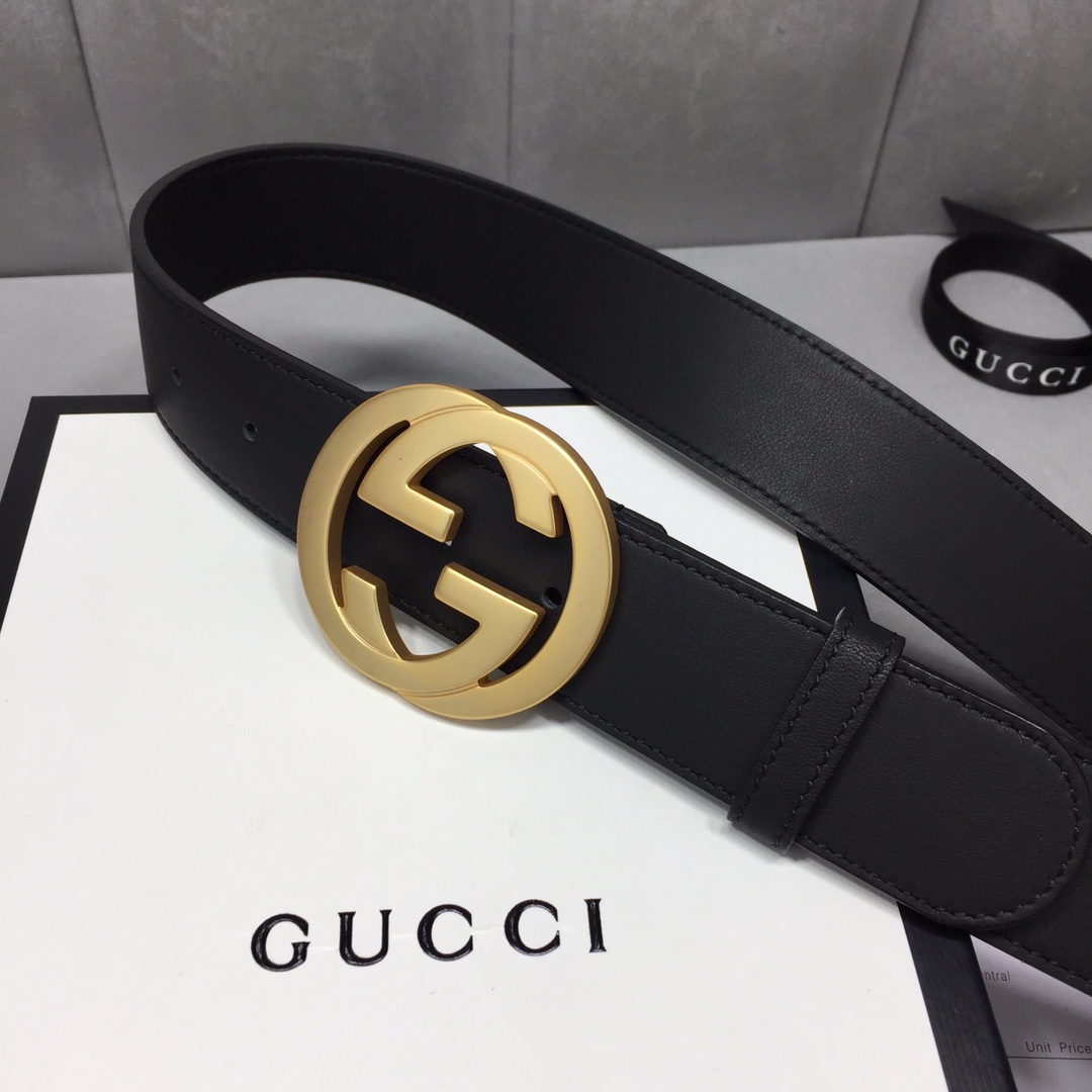 配全套包装礼盒GUCCI修长真皮腰带