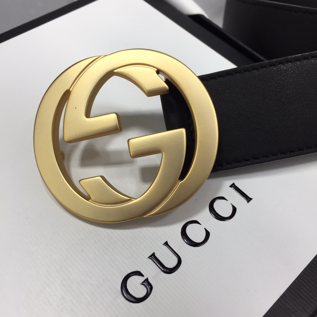 配全套包装礼盒GUCCI修长真皮腰带