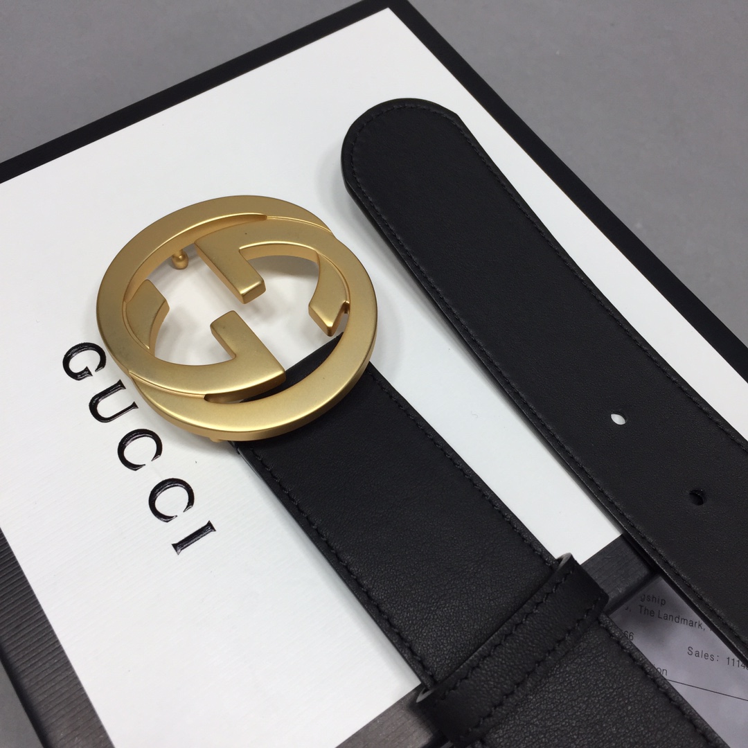 配全套包装礼盒GUCCI修长真皮腰带