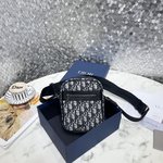 Dior Messenger Bags Beige Black Printing Cowhide Oblique