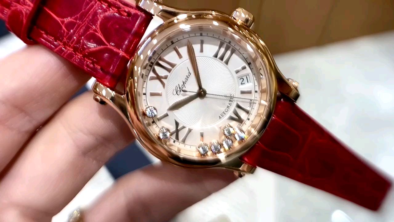 Chopard 全玫瑰金萧邦快乐钻系列女表