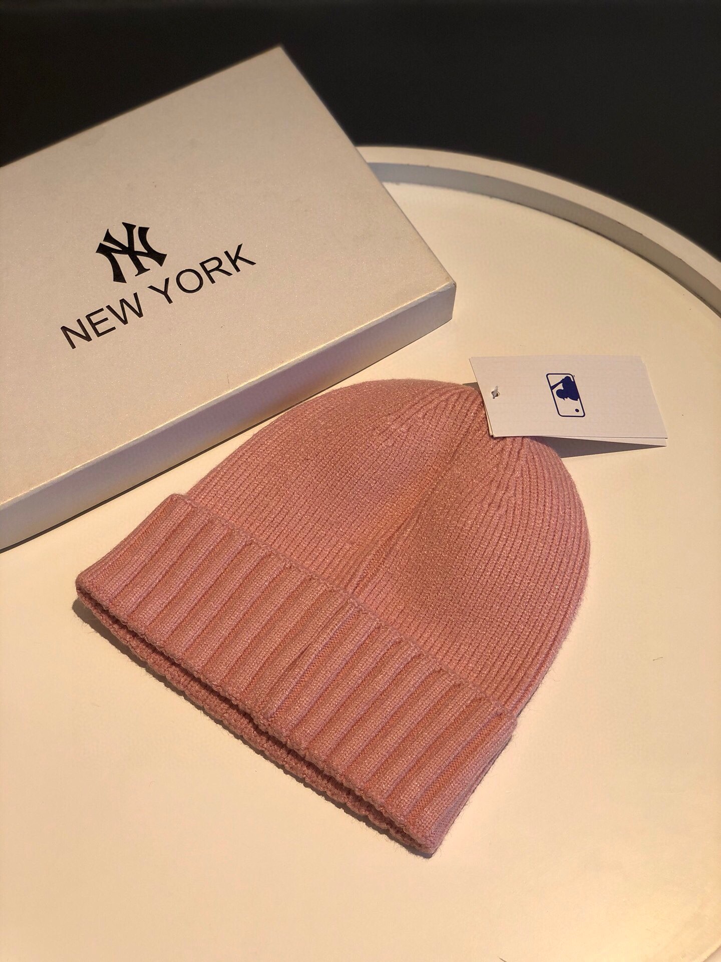 MLB-NY毛绒保暖毛线针织帽