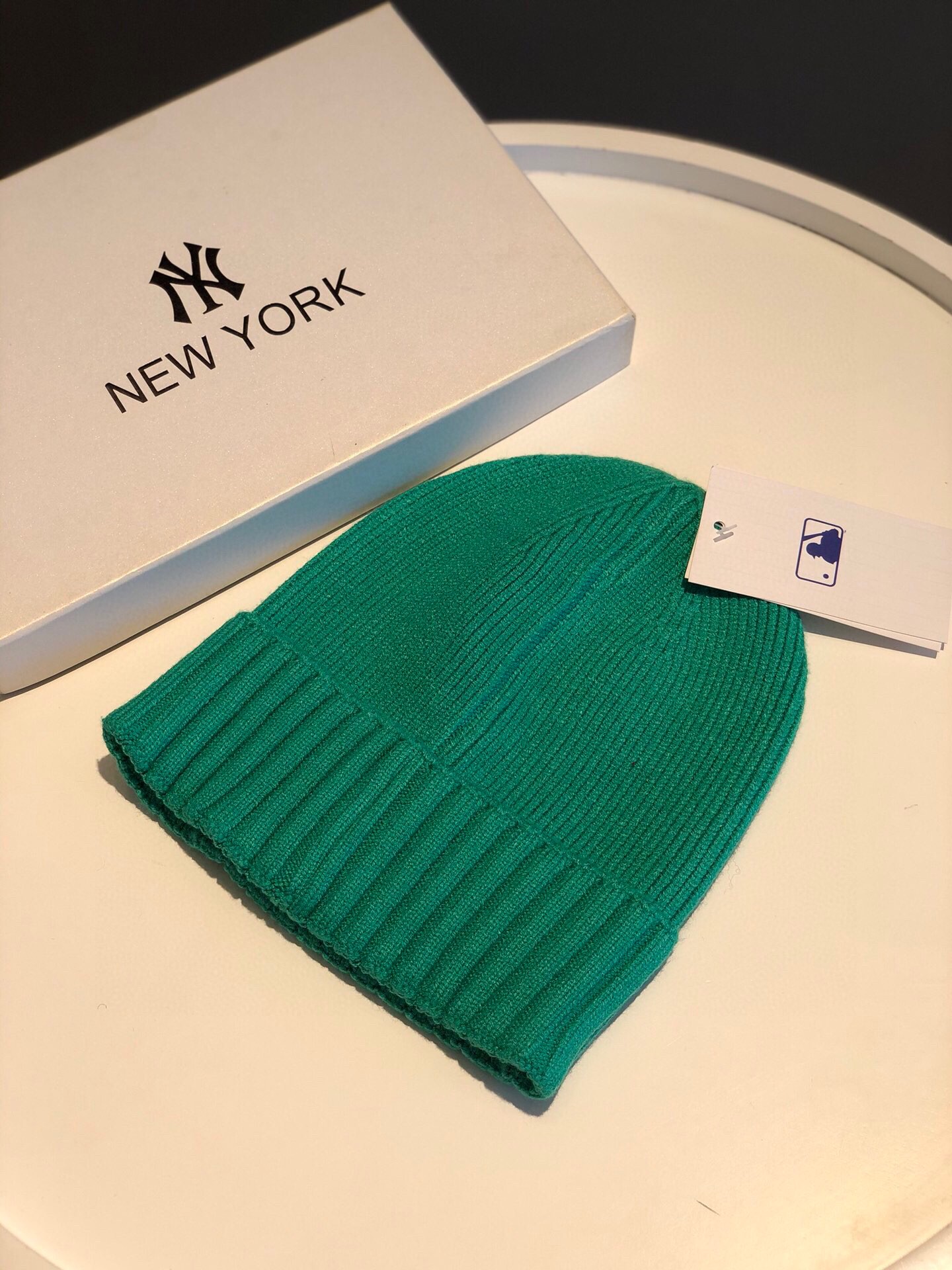 MLB-NY毛绒保暖毛线针织帽