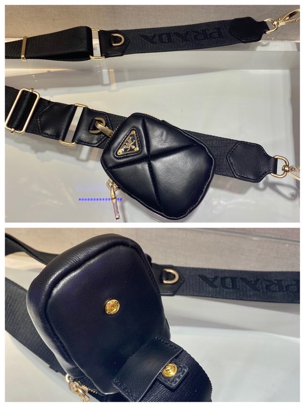 PRADA普拉达进口胎羊皮三合一肩背包1BD291
