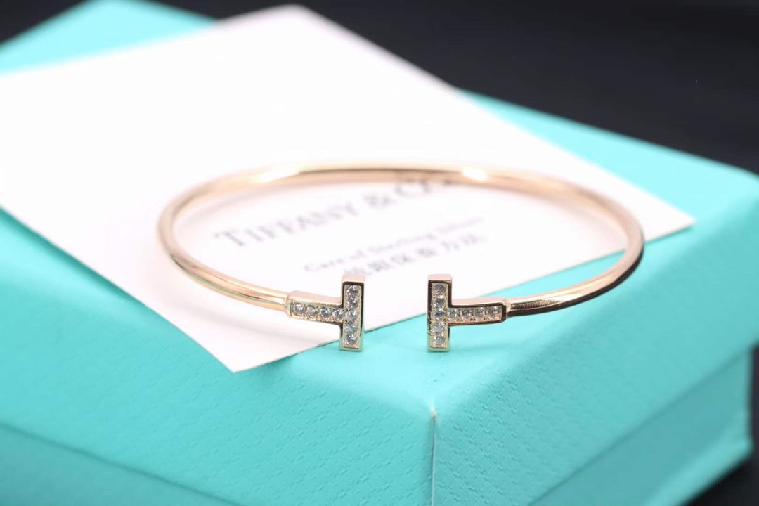 Tiffany & Co. Tiffany&Co. T系列 满钻 纯银双T手镯