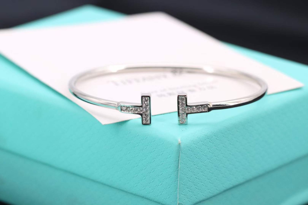 Tiffany & Co. Tiffany&Co. T系列 满钻 纯银双T手镯