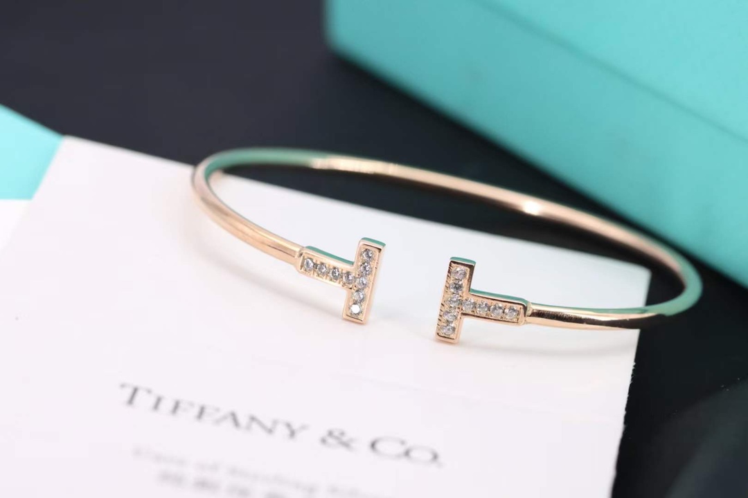 Tiffany & Co. Tiffany&Co. T系列 满钻 纯银双T手镯