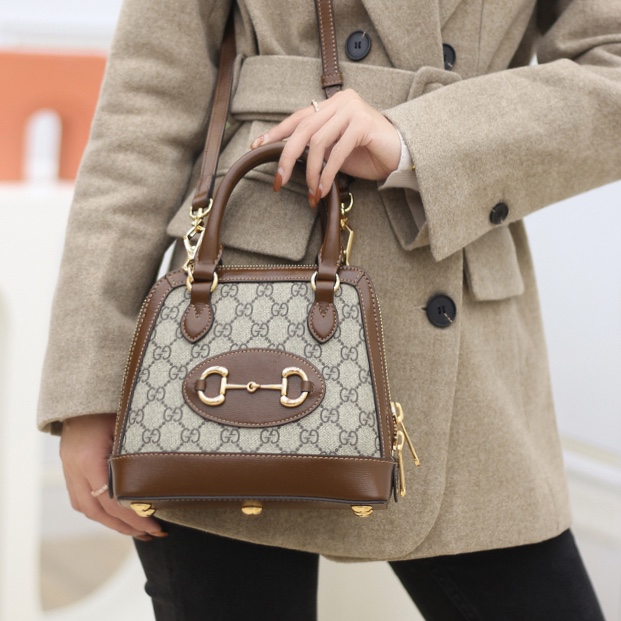 GUCCI 1955马衔扣系列Mini贝壳包 640716棕色