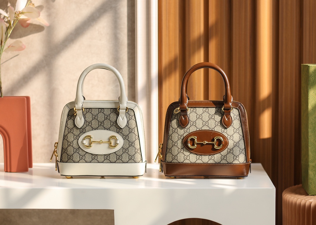 GUCCI 1955马衔扣系列Mini贝壳包 640716白色