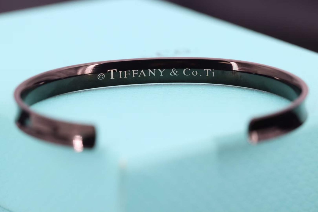 Tiffany & Co. 蒂芙尼Tiffany 1837黑色钛金情侣手镯 浪漫520情人节之礼…