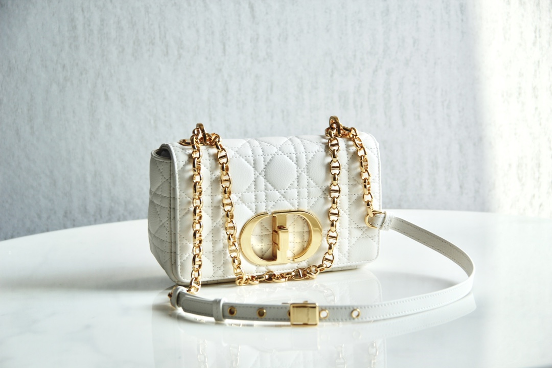 Dior Caro Bags Handbags Gold Embroidery Vintage Cowhide Lambskin Sheepskin