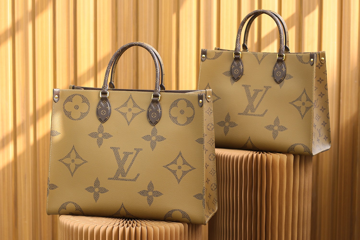 Louis Vuitton Onthego Tote Bag with Reversible Monogram Design