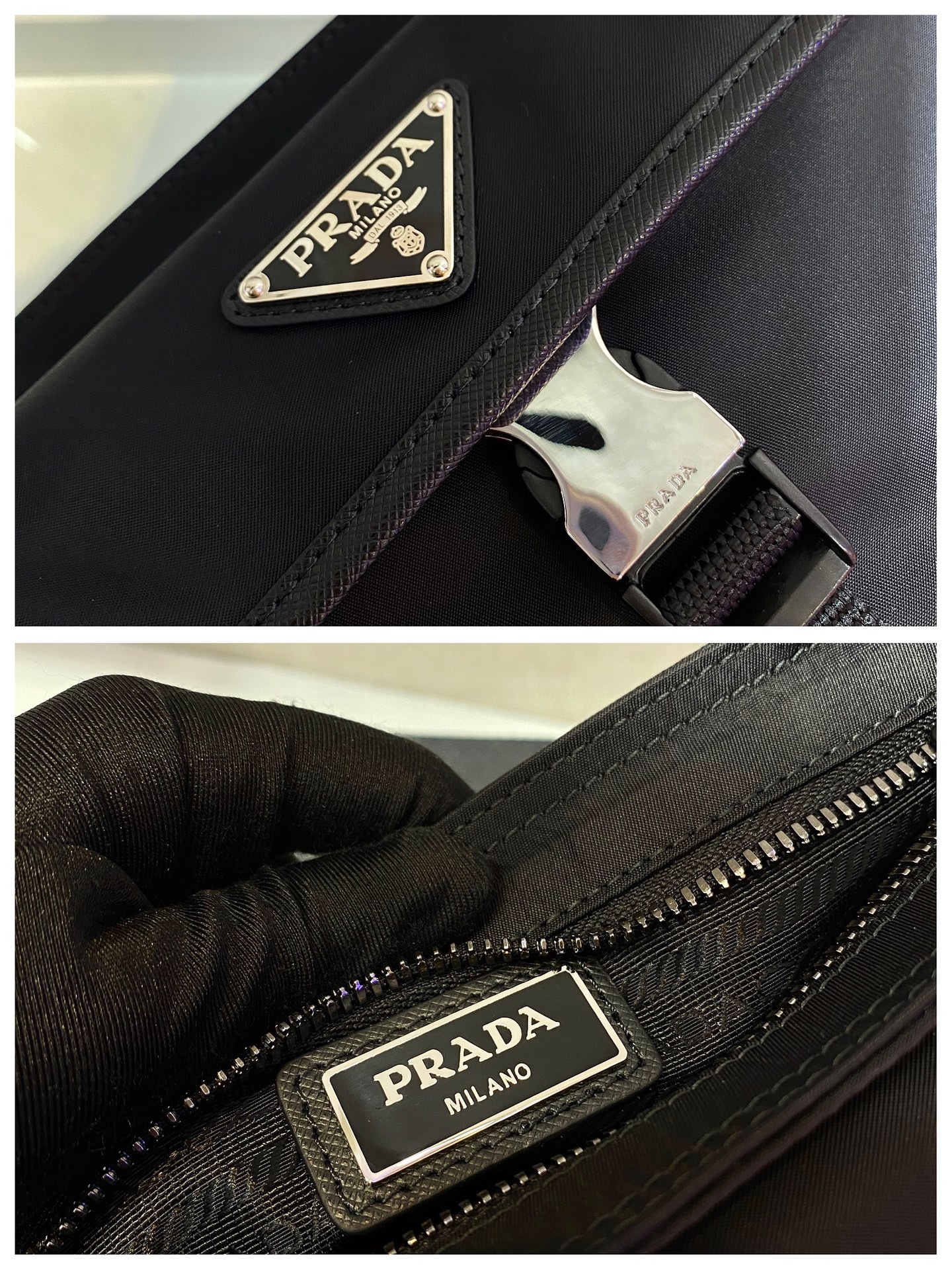 PRADA普拉达Re-Nylon再生尼龙材质新款邮差包2VH133