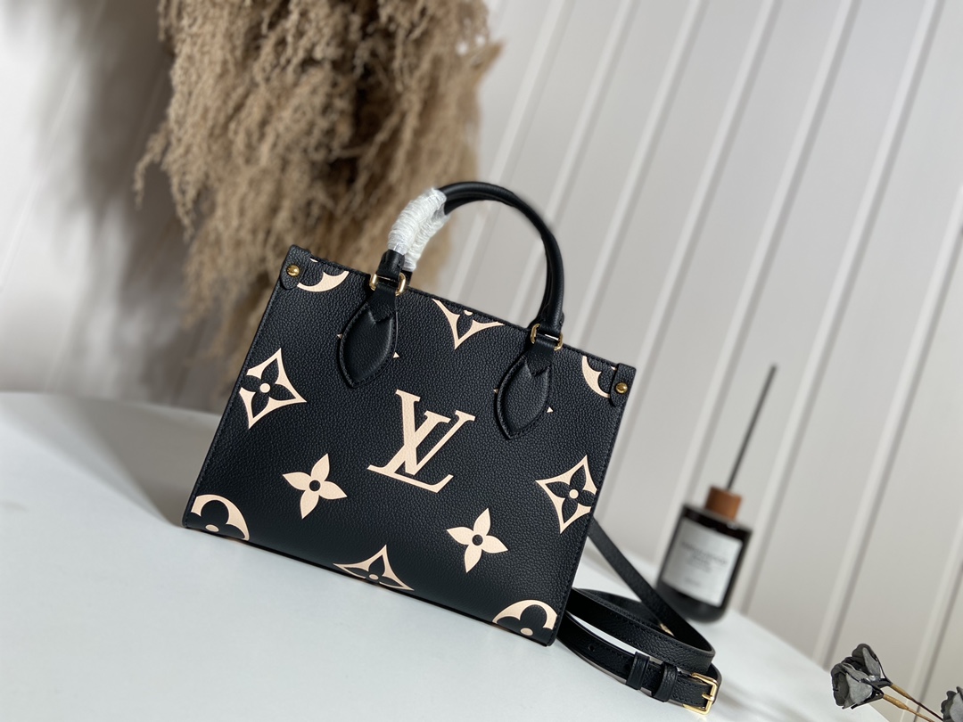 Louis Vuitton LV Onthego Handbags Tote Bags Black Empreinte​ Mini M45654