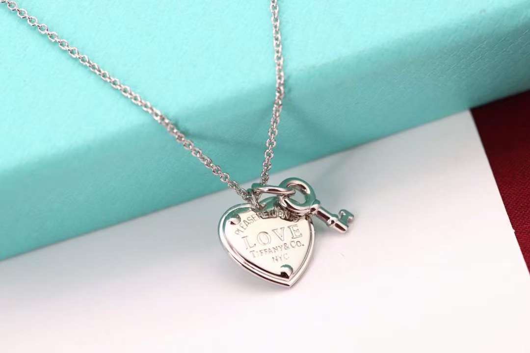 Tiffany & Co. Tiffany&Co. 心锁 纯银 锁骨项链