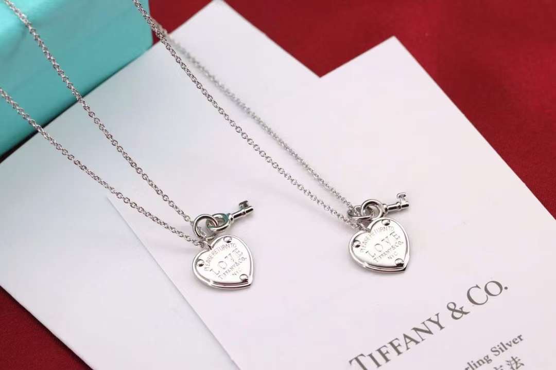 Tiffany & Co. Tiffany&Co. 心锁 纯银 锁骨项链