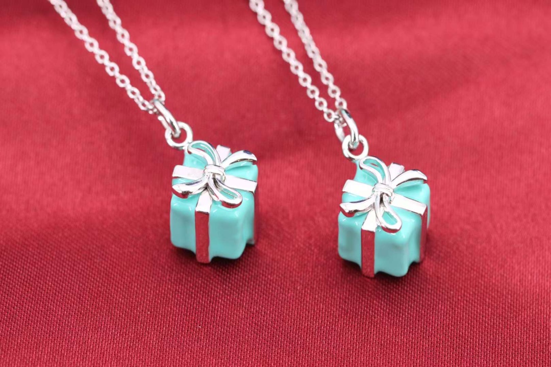 Tiffany & Co. Tiffany&Co.蓝色礼物盒 纯银锁骨项链