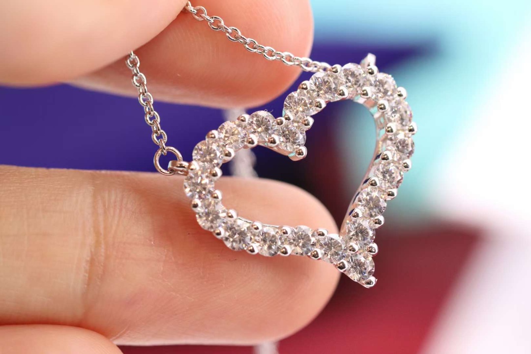 Tiffany & Co. Tiffany&Co 大号满钻爱心 锁骨项链