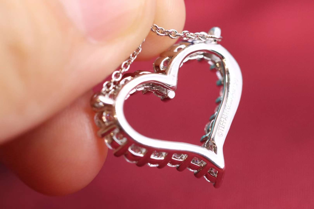 Tiffany & Co. Tiffany&Co 大号满钻爱心 锁骨项链