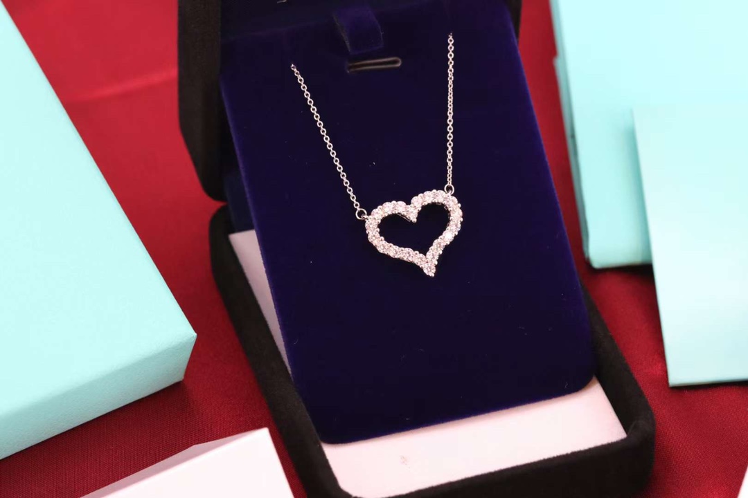 Tiffany & Co. Tiffany&Co 大号满钻爱心 锁骨项链